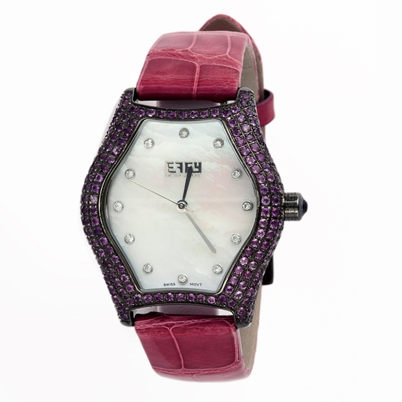 Amethyst Diamond 4.73 Tcw Unisex Luxury Watch main image 5